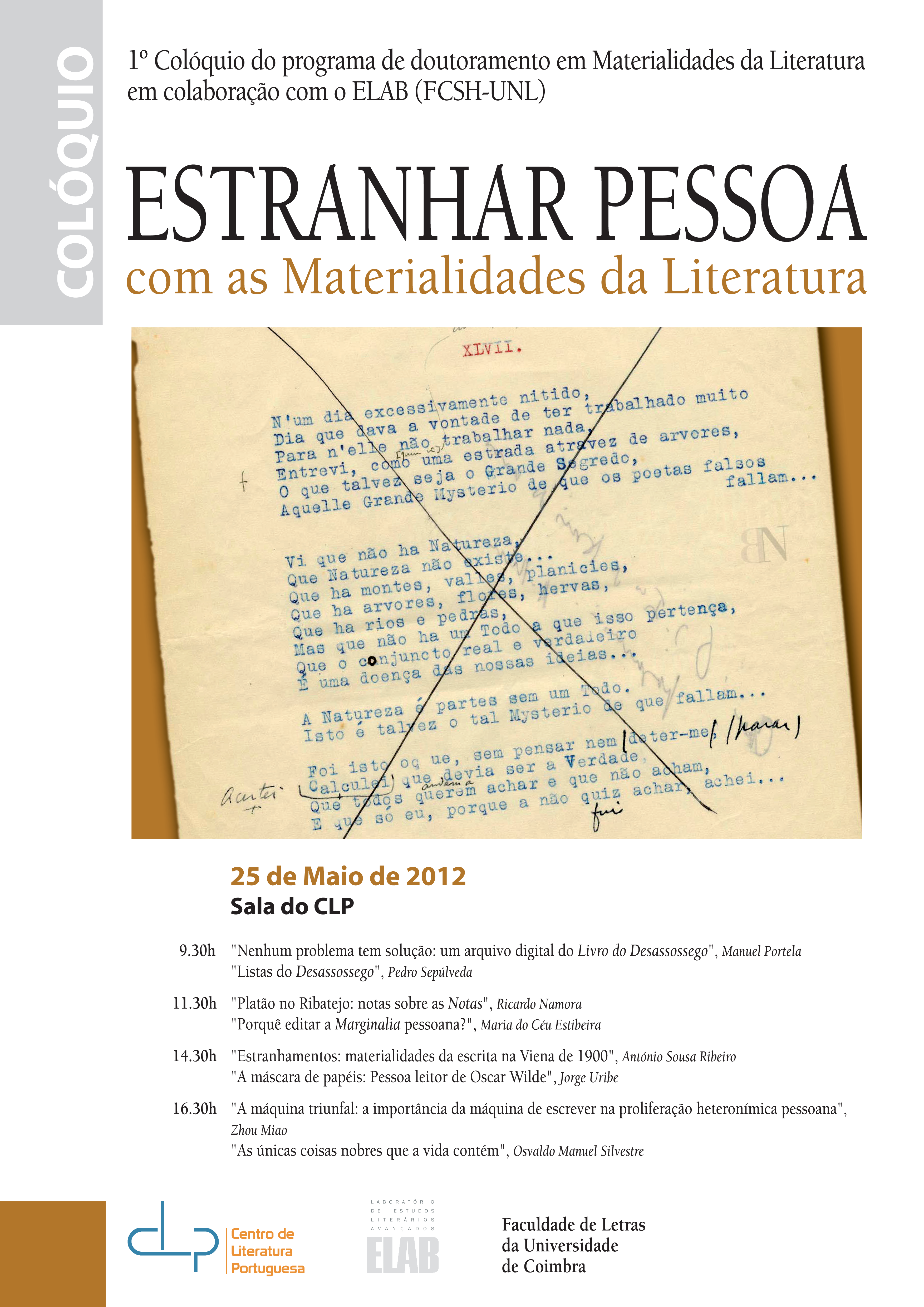 Estranhar Pessoa com as Materialidades da Literatura